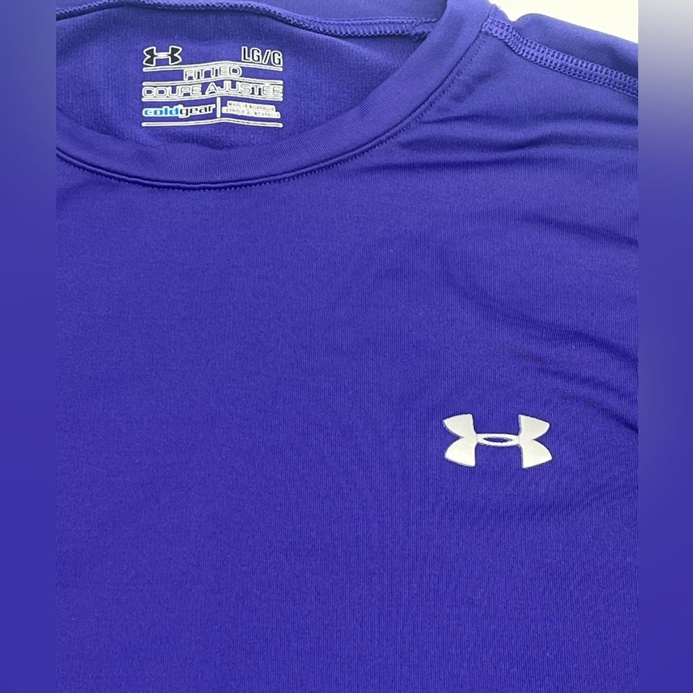 Under Armour Women's Purple Long Sleeve cold gear fitted coupe Ajustee Top LG - Picture 2 of 6